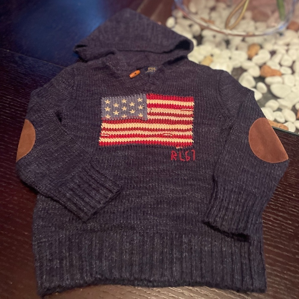 Ralph Lauren Iconic Flag Hooded Sweater & Hampton Straight Jean - SET